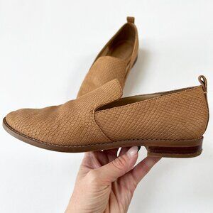 Franco Sarto Brown Textured Slip-On Loafers